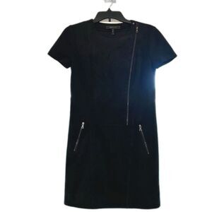 BCBG MaxAzria Heather Zipper Shift Mini Dress black XXS